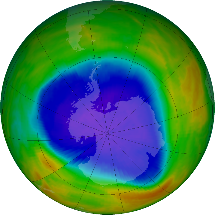 Antarctic ozone map for 04 October 1989